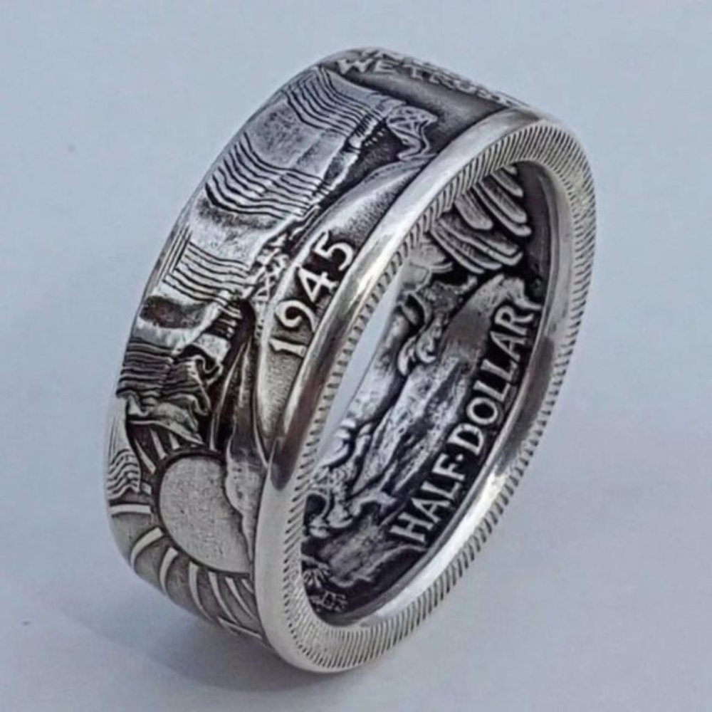 Vintage Style Coin Morgan Ring United American Statement Ring